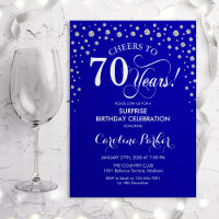 Surprise 70th Birthday Party - Royal Blue Silver