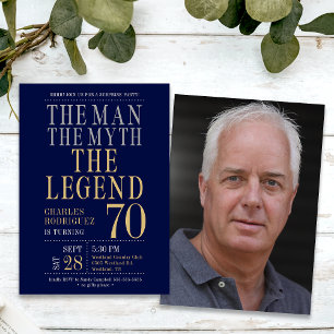Surprise 70th Birthday The Man The Myth The Legend Invitation