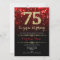 Surprise 75th Birthday - Black Red Gold
