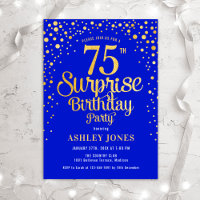Surprise 75th Birthday Party - Royal Blue & Gold