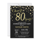 Surprise 80th Birthday Black and Gold Diamond