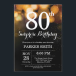 Surprise 80th Birthday Invitation Gold Glitter<br><div class="desc">Surprise 80th Birthday Invitation with Gold String Lights with Gold Glitter Background. Gold Birthday. Adult Birthday. Men or Women Bday Invite. 13th 15th 16th 18th 20th 21st 30th 40th 50th 60th 70th 80th 90th 100th, Any age. For further customisation, please click the "Customise it" button and use our design tool...</div>