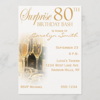 Surprise 80th Birthday Party Invitations