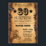 Surprise 80th Western Birthday Invitation<br><div class="desc">Surprise 80th Western Birthday Invitation. Cowboy Horse Wild West Theme Birthday Party. Rustic Wood Country Background. For further customisation,  please click the "Customise it" button and use our design tool to modify this template.</div>