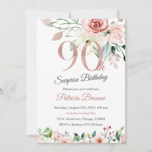 Surprise 90th Birthday for Women Invitation