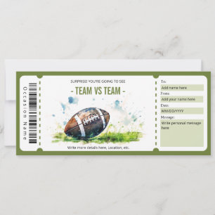 Surprise American Football Ticket Template