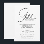 Surprise Any Age 30th Black & White Birthday Invitation<br><div class="desc">Surprise Any Age 30th Black & White Birthday Invitation. Personalise the custom text above. You can also change the background colour. You can find additional coordinating items in our "Minimalist Black and White Birthday" collection.</div>