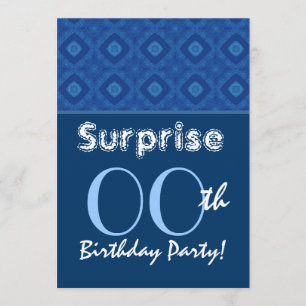 SURPRISE Any Year Birthday Blue Diamonds Ver 2 G31 Invitation