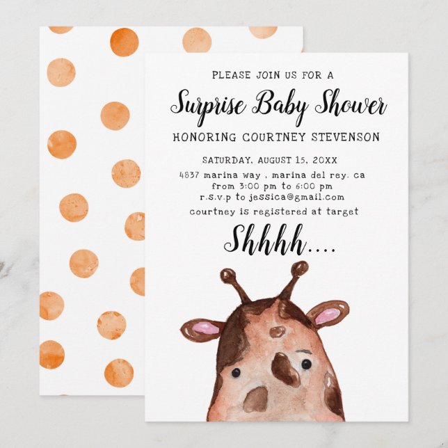 Surprise Baby Shower Invitation (Front/Back)