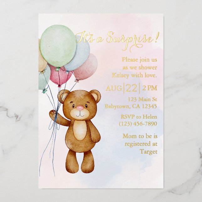 Surprise Baby Shower invitation  (Front)
