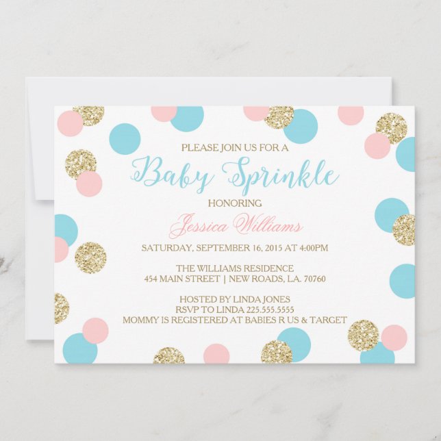 Surprise Baby Sprinkle Invitations (Front)