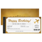 Surprise Birthday Boarding Pass Plane Gold Ticket