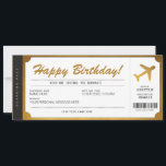 Surprise Birthday Boarding Pass Plane Gold Ticket Invitation<br><div class="desc">EDITABLE. Gift your loved ones a travel trip! Perfect for birthdays and anniversaries. Gold Boarding Pass. Personalise your voucher today! For a custom voucher/certificate,  please send me a message.</div>