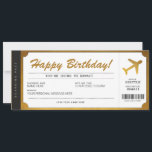 Surprise Birthday Boarding Pass Plane Gold Ticket Invitation<br><div class="desc">EDITABLE. Gift your loved ones a travel trip! Perfect for birthdays and anniversaries. Gold Boarding Pass. Personalise your voucher today! For a custom voucher/certificate,  please send me a message.</div>