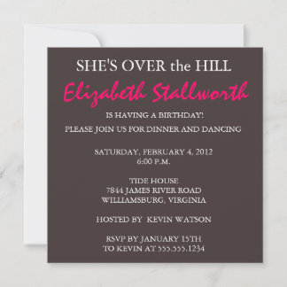 Surprise Birthday FORTY - Over the Hill Invitation