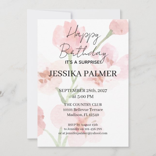 Surprise Birthday Invitation (Front)