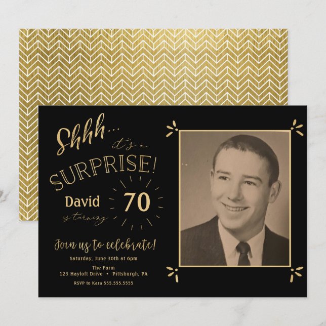 Surprise birthday invitation (Front/Back)