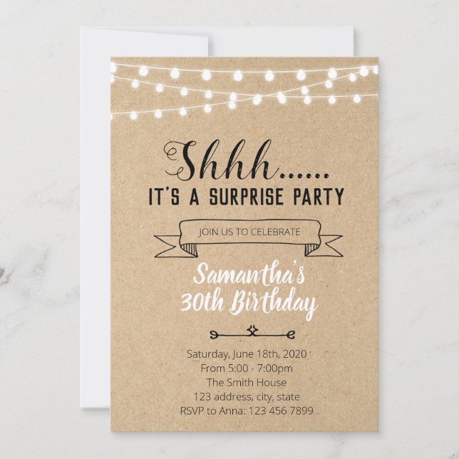 Surprise Birthday Invitation (Front)