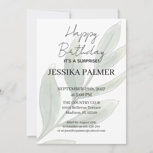 Surprise Birthday Invitation (Front)