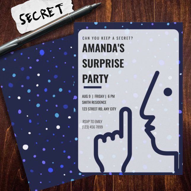 Surprise Birthday Party, Adult, Contemporary Invitation (Creator Uploaded)