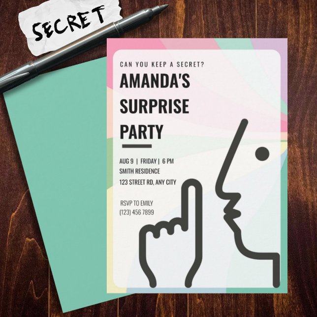Surprise Birthday Party, Adult, Contemporary Invitation (Creator Uploaded)
