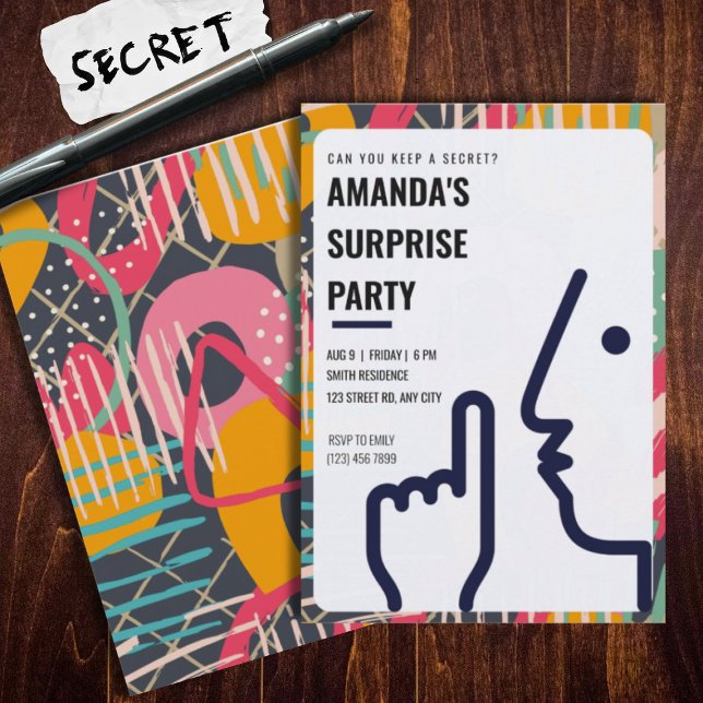 Surprise Birthday Party, Adult, Contemporary Invitation (Creator Uploaded)