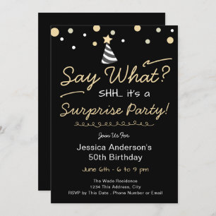Surprise Birthday Party Any Age Minimal Confetti Invitation