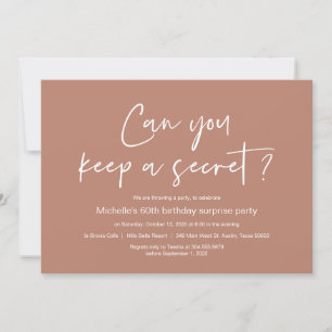 Surprise Birthday Party Celebration, Terracotta Invitation