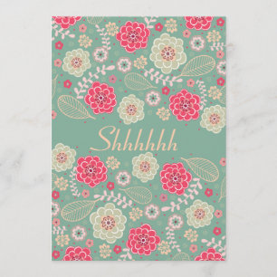 Surprise Birthday Party Chic Funky Modern Floral Invitation