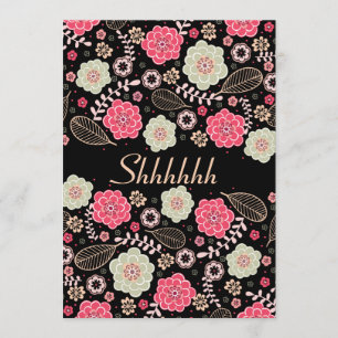 Surprise Birthday Party Classy Funky Modern Floral Invitation
