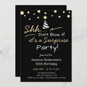 Surprise Birthday Party don't blow it Invitation
