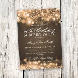 Surprise Birthday Party Gold Sparkling Lights Invitation<br><div class="desc">Elegant 60th Surprise Birthday Party invitation design with Gold Sparkling Lights motif,  custom name and date and additional text. Impress your family and friends with this stylish and classy birthday announcement design. Fully customisable! Easy to use and easy to personalise.</div>