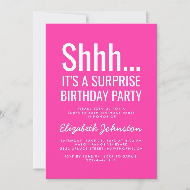 Surprise Birthday Party Invitation (Front)