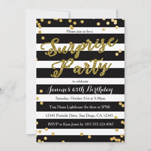 Surprise Birthday Party Invitation (Front)
