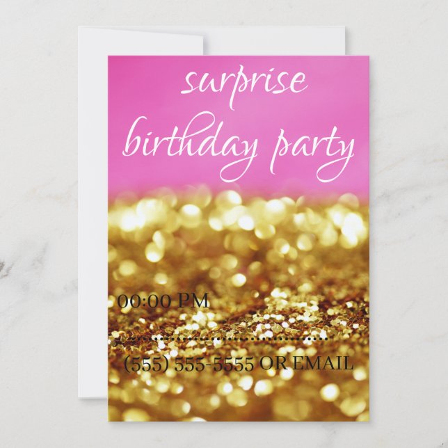 surprise birthday party invitation (Front)