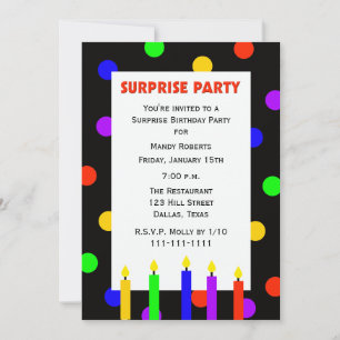 Surprise Birthday Party Invitation Dots