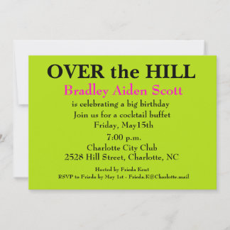 Surprise birthday party invitation - over the hill