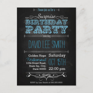 Surprise Birthday Party Invitation Postcard
