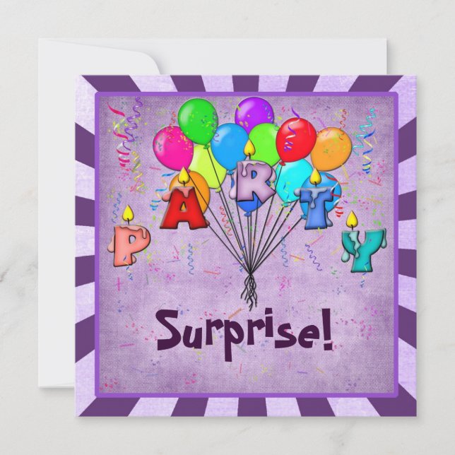 Surprise Birthday Party invite (Front)