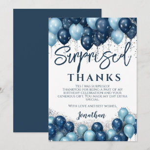 Surprise Birthday Party Thank You Card