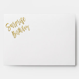 Surprise Birthday Return Address Printed on Back Envelopes