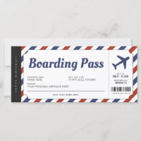 Surprise Boarding Pass Aeroplane Gift Ticket