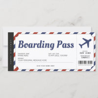 Surprise Boarding Pass Aeroplane Gift Ticket