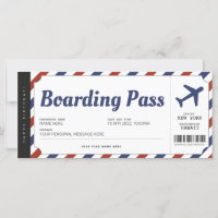 Surprise Boarding Pass Aeroplane Gift Ticket