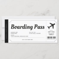 Surprise Boarding Pass Aeroplane Gift Ticket