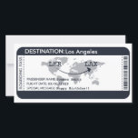 Surprise Boarding Pass Destination Flight Ticket<br><div class="desc">An editable boarding pass perfect for a gift that surprises someone with a special holiday or trip. Minimalist dark blue colour scheme perfect for surprising someone with a vacation.</div>