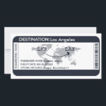 Surprise Boarding Pass Destination Flight Ticket<br><div class="desc">An editable boarding pass perfect for a gift that surprises someone with a special holiday or trip. Minimalist dark blue colour scheme perfect for surprising someone with a vacation.</div>