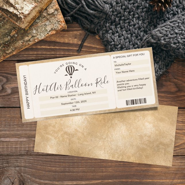 Surprise Boarding pass Ticket Hot Air Balloon Ride Invitation (Creator Uploaded)