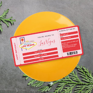 Surprise Boarding Pass Ticket Las Vegas Weekend Invitation