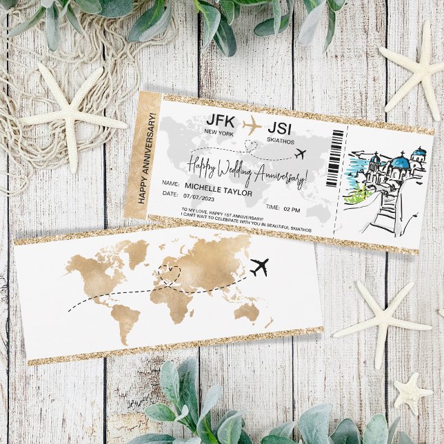 Surprise Boarding Pass Trip Ticket Greece Skiathos Invitation (Creator Uploaded)